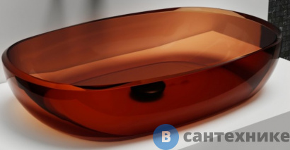 картинка Раковина ABBER Kristall AT2805Opal, накладная прозрачная, коричневый