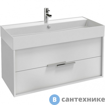картинка Тумба под раковину Jacob Delafon VIVIENNE EB1668-J5-J5 100 см, корпус белый блестящий, фасад белый блестящий