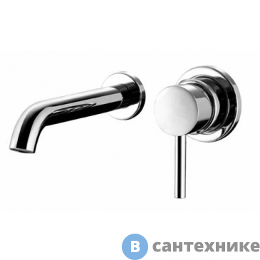 картинка Смеситель Bossini Oki настенный встраиваемый с изливом 22 см, с встроенной частью, хром (Z005302.030)