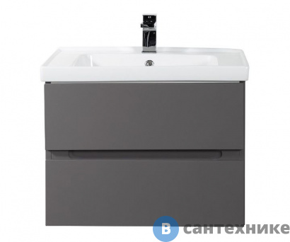 картинка Тумба под раковину Art & MAX TECHNO AM-Techno-700-2C-SO-ZB815 подвесная с двумя выкатными ящиками, смоки софт