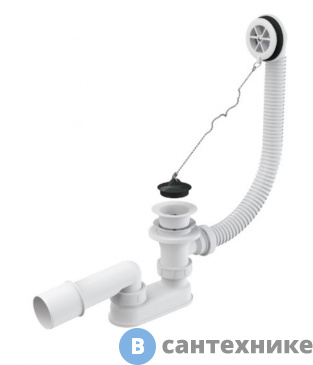 картинка Сифон AlcaPLAST для ванны, белый (A502)