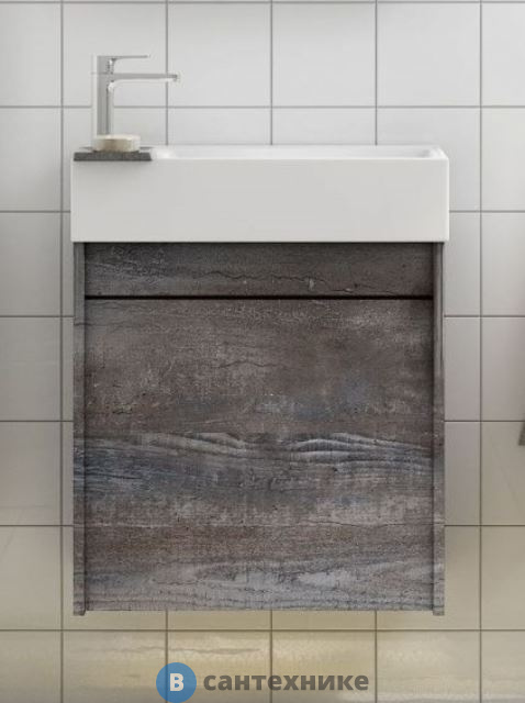 Тумба под раковину Art & MAX FAMILY Family-400-1D-SO-PE подвесная с одной распашной дверцей, Pino Esotica, 400x220x500