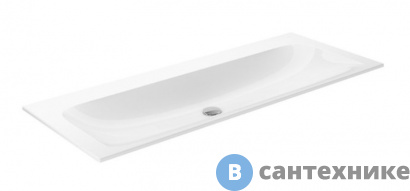 картинка Умывальник Keuco PLAN керамический, без отверстия под смеситель, 1208x17x494 мм, белый (32980311200)