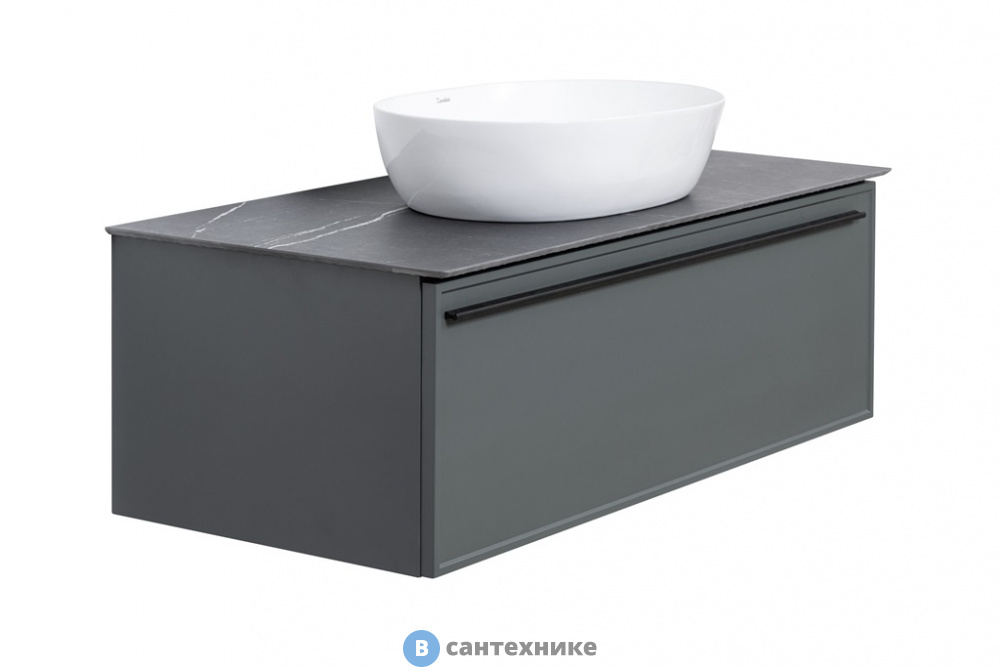 Тумба под раковину La Fenice Elba Grigio 90 см серая матовая (FNC-01-ELB-G-90)