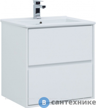 картинка Тумба под раковину Aquanet Милан 65 белый глянец (339965)