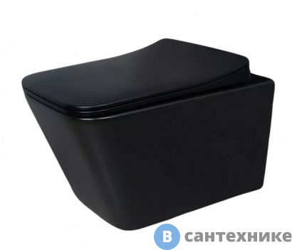 картинка Унитаз подвесной GID-ceramic Tr2144Bm чёрный матовый (520х360х365)