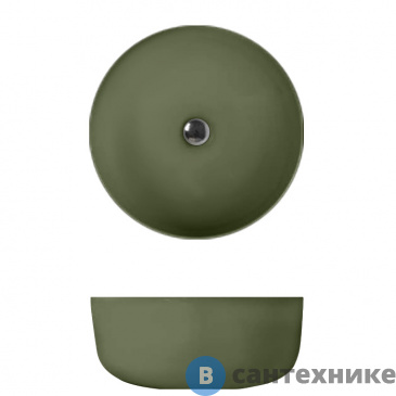 картинка Раковина Kerasan Nolita 40*15 см, без отв. под смеситель, Verde muschio (534411*0)