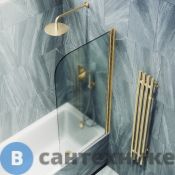 Шторка для ванны поворотная на монопетле MaybahGlass 1400*800 Стекло 6 мм Сатин (MGV-621-3)