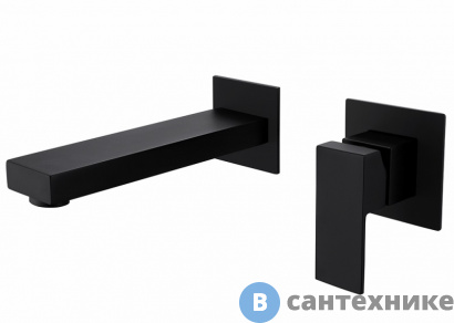 картинка Смеситель ABBER Daheim AF8212B для раковины скрытого монтажа, чёрный матовый