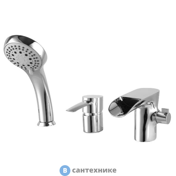 Смеситель Lemark LM3245C Атлантисс для ванны встраиваемый, на 3 отверстия, с аксессуарами, хром