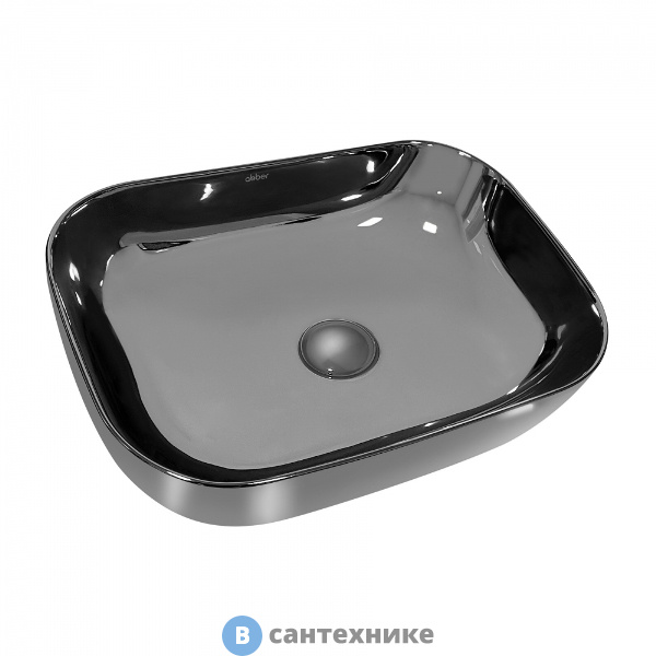 Раковина ABBER Rechteck AC2200GS серебро накладная