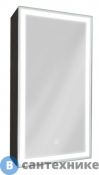 Зеркало-шкаф Art & MAX TECHNO AM-Tec-350-650-1D-L-DS-F-Nero с подсветкой