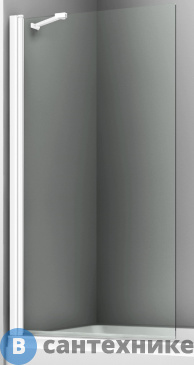 картинка Шторка WasserKRAFT NEW Berkel 48P01-80 WHITE Fixed стеклянная на ванну