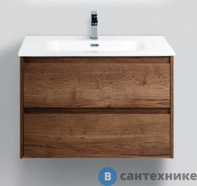 картинка Тумба под раковину BelBagno 71 см KRAFT-700-2C-SO-RT подвесная с двумя выкатными ящиками, Rovere Tabacco