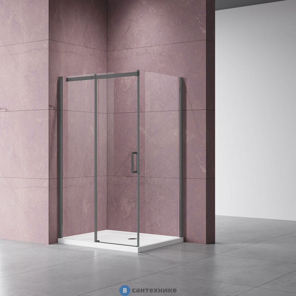 Душевой уголок Vincea Dice VSR-4D1012CLGM, 1200*1000, вороненая сталь, стекло прозрачное