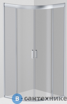 картинка Душевое ограждение AM.PM Gem W90G-401-090WT 90х90, стекло прозрачное, профиль матовое серебро, без поддона