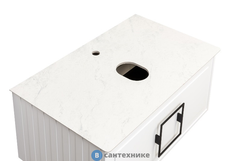 Столешница La Fenice Granite Gray Structural 100 см, Белая, без отверстия под смеситель (FNC-03-PL01-100-2)