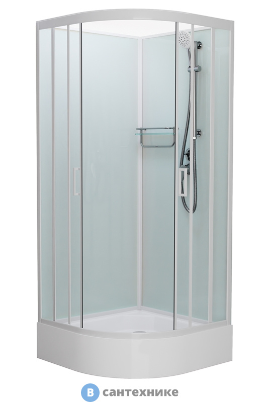 Душевая кабина Frank F409/1 White средний поддон б/к (без крыши)