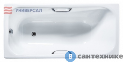 картинка Ванна чугунная Универсал Ностальжи 150х70 (Новокузнецк) с ручками, с ножками