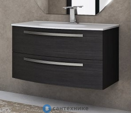 Тумба под раковину Cezares COMFORT 54482 подвесная с двумя выдвижными ящиками, Grigio Scuro, 100x54x55