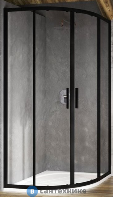 Душевое ограждение Ravak BLSCP4-90 чёрный+Transparent (X3BM70300Z1)