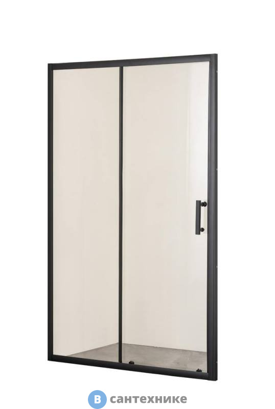 Душевая дверь Taliente TA-120-1CB, прозр. стекло 6 мм, чёрный профиль 120*195 см