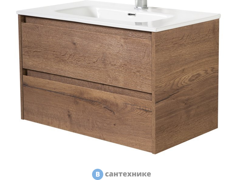 Тумба BelBagno KRAFT 100 со столешницей и накладной раковиной подвесная, kraft100rt-kepbo-1346-set
