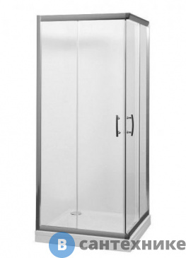 картинка Душевая шторка Aquanet NAA1142 Alfa Cube (900 х 900 х 2000) стекло прозрачное хром (168416)