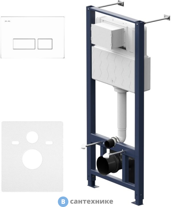 Инсталляция AM.PM I012704.7001 Pro для подвесного унитаза с пневматич клавишей Pro S пластик, белый