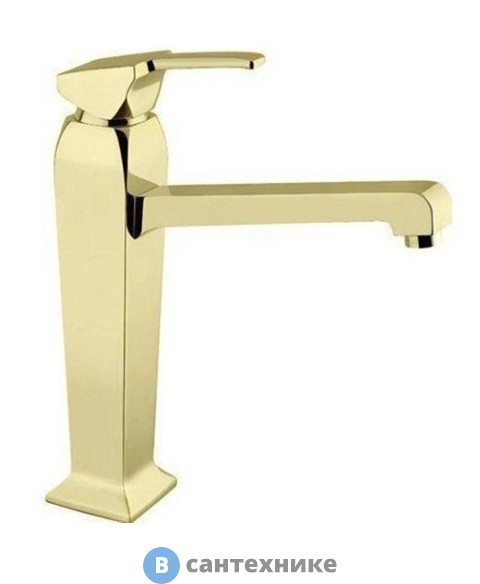 Смеситель Cezares LEGEND-LSM2-A-03/24 на раковину однорычажный, высокий, с донным клапаном, золото, ручка золото