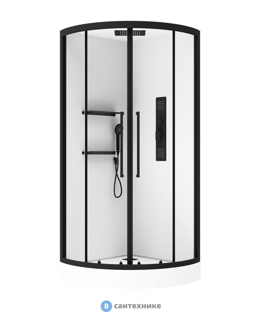 Душевая кабина Acquazzone Omega 90 BLACK (90х90)