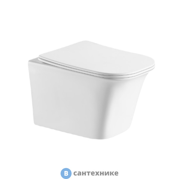 Унитаз подвесной Cerutti ARNO Aria 2622E (490*360*350) безободковый, сиденье с микролифтом (CT7839)