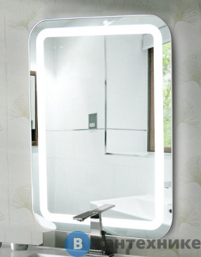 картинка Зеркало CONTINENT Lucia Led 550х800 с часами (ЗЛП109)
