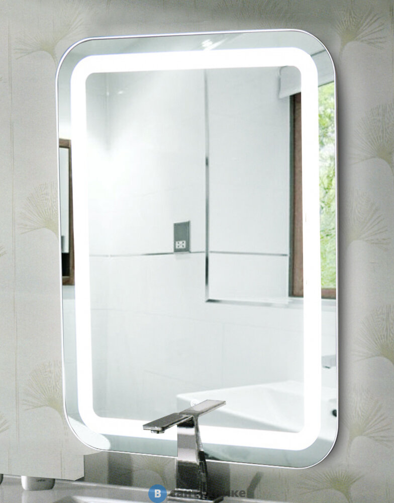 Зеркало CONTINENT Lucia Led 550х800 с часами (ЗЛП109)