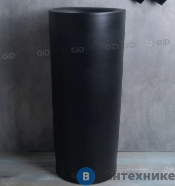 картинка Раковина напольная GID-ceramic Nb130bg черный графит (400х400х850)