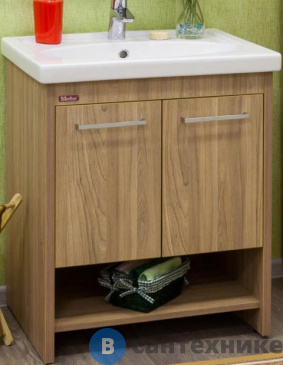 картинка Тумба Sanflor МЕХИКО 70 вяз швейцарский, под умывальник Калипсо-70 (Н01167)