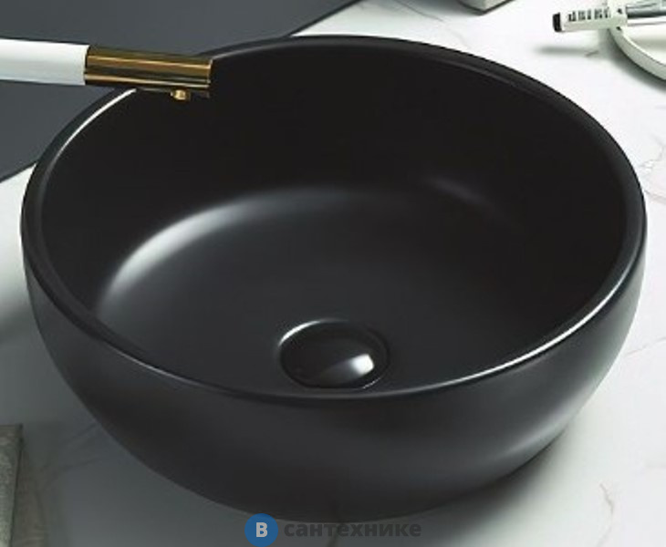 Раковина Art & MAX накладная AM-109-MB, чёрный матовый, 410х410х145