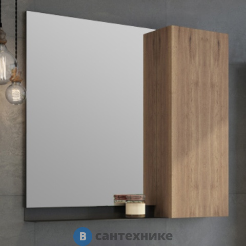 Зеркало-шкаф Comforty Кёльн-90 дуб темный