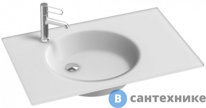 картинка Раковина-столешница Jacob Delafon EB2562-DE1 ODEON RIVE из стекла, 81 x 51 см, матовый белый