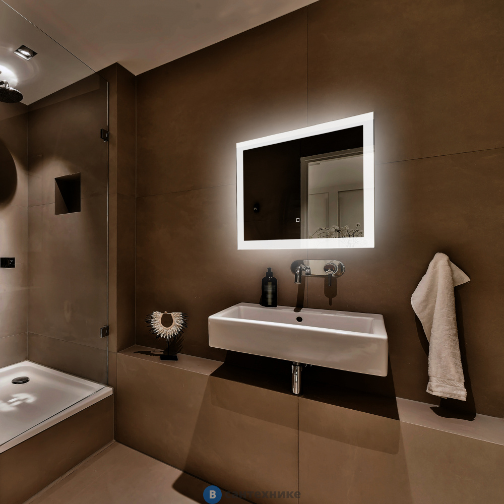 Зеркало ABBER See AG6107S-0.8 с подсветкой, сенсорный выключатель, диммер