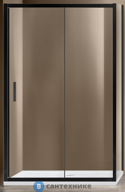 Душевой уголок Vincea Garda VSR-1G8014CLB, 1400*800, черный, стекло прозрачное, без поддона