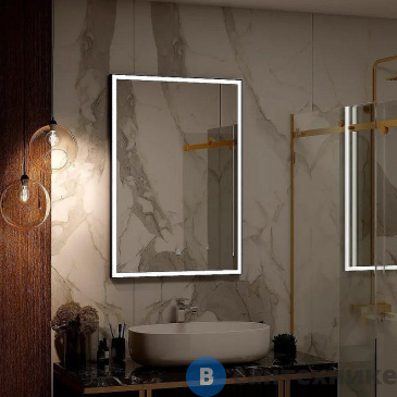 картинка Зеркало CONTINENT Frame Black LED 700х1000 (ЗЛП2616)
