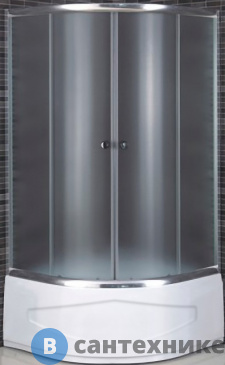 картинка Душевой уголок Dolphin TN-110 100*100*195 полукруг/хром/прозрачное/4 мм (28911100-11)