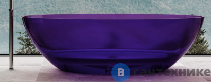 картинка Ванна ABBER Kristall AT9702Amethyst 180х85 прозрачная фиолетовая