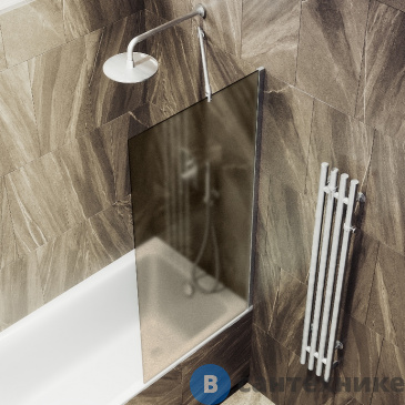 картинка Шторка для ванны в профиле MaybahGlass 1400*900 Стекло 8 мм Бронза матовая (MGV-77-5ш)