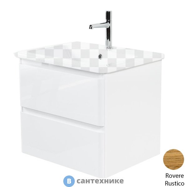 Тумба под раковину BelBagno ALBANO-CER подвесная с двумя выкатными ящиками, Rovere Rustico, 570x444x500 (ALBANO-CER-600-2C-SO-RR)