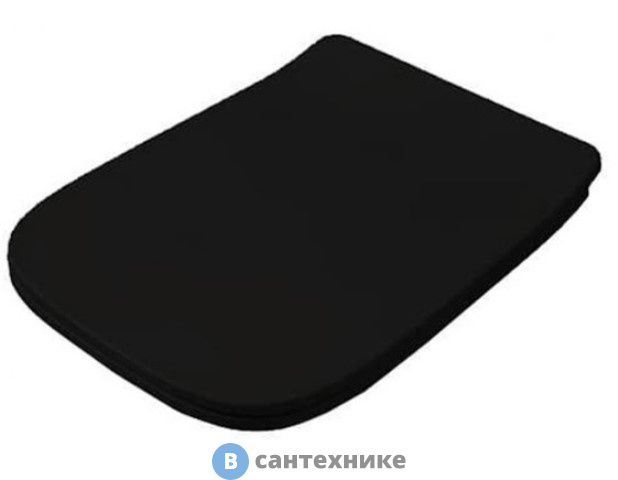 Сиденье Artceram A16 для унитаза с микролифтом, чёрный матовый, петли: хром (ASA001 17 71)