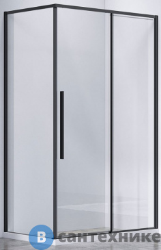 картинка Душевой уголок Vincea Slim-N VSR-4SN9011CLB, 1100*900, черный, стекло прозрачное, без поддона