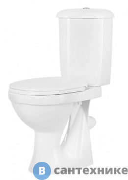 картинка Унитаз-компакт Оскольская керамика белый У Стандарт, сиденье полипропилен косой, нижний подвод воды (44901130022)