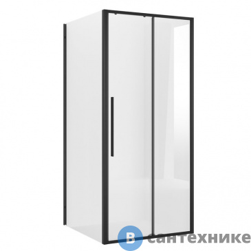 картинка Душевое ограждение Niagara NG-84-9AB-A90B-34 (90*90*195) квадрат, раздвижн., черный матовый, стекло прозрачн., без поддона